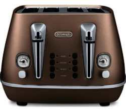 DELONGHI  Distinta CTI4003.BK 4-Slice Toaster - Bronze